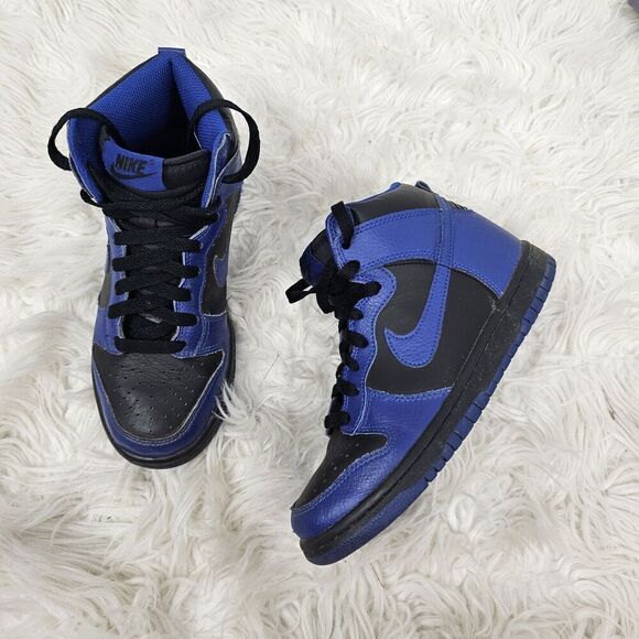 Nike Dunk High GS Black Old Royal Size 4Y/Womens 5.5 308319-024 - Picture 1 of 9